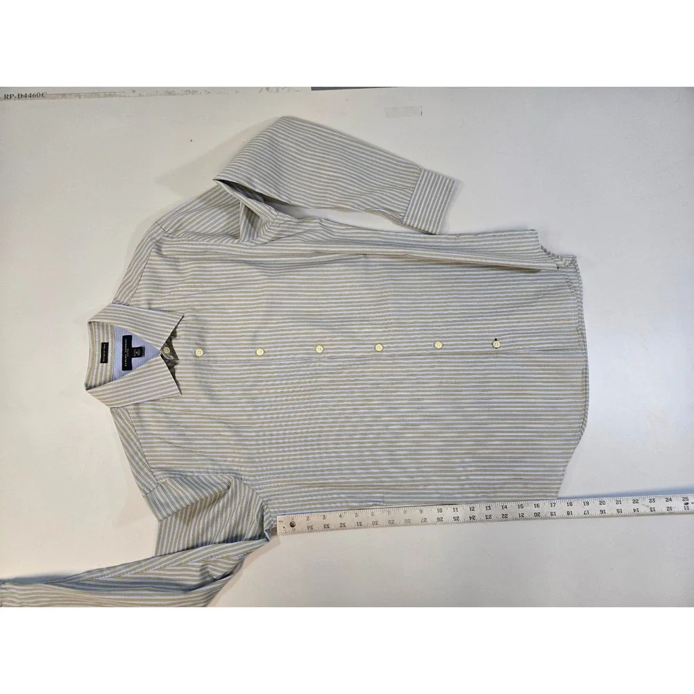 Banana Republic Mens Fitted Striped Button Down‎ Shirt M 15-15.5 Woven in Italy